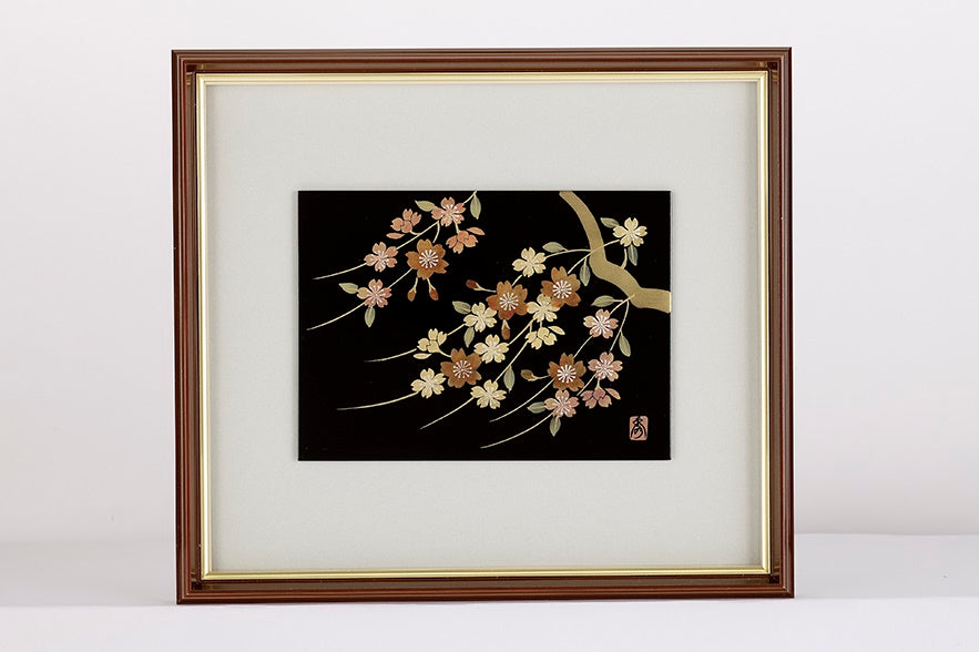 装饰品相框装裱装饰画樱花黑色小会津漆器漆器– Takumi Japan