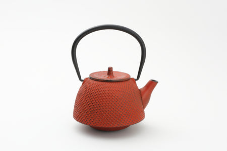 茶具 急须茶壶 南部形 霰纹 0.4L 红色 水泽铸物 南部铁器 金属工艺品