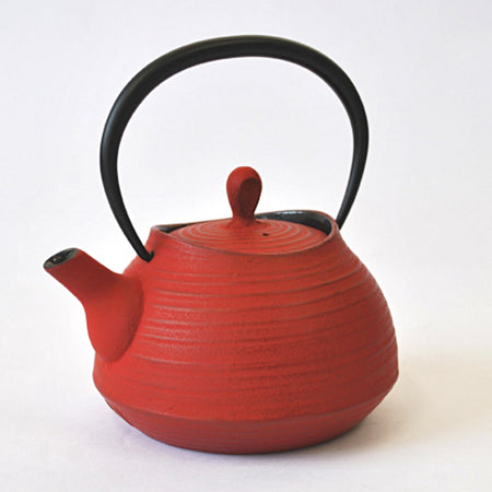 Tea supplies, Tea pot, Brush mark, 0.4L, Red - Nambu ironware, Metalwork