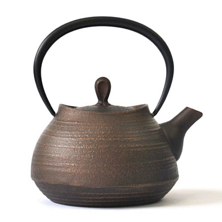 Tea supplies, Tea pot, Brush mark, 0.4L, Copper black - Nambu ironware, Metalwork