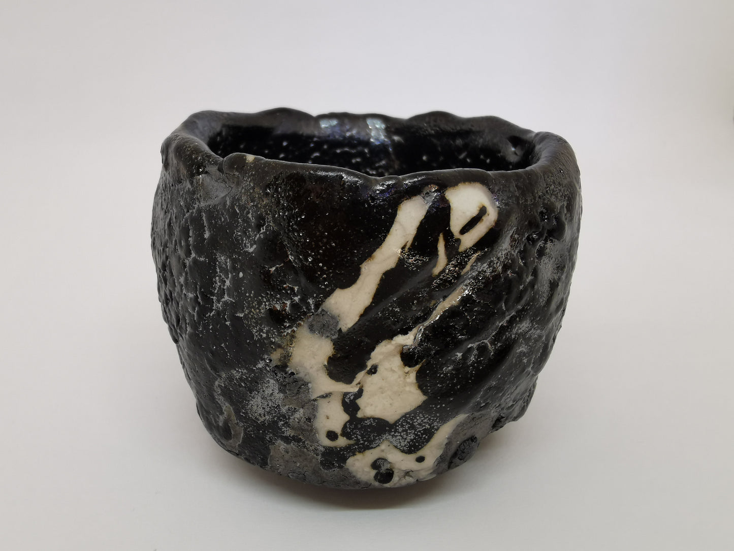 Drinkware, Large sake cup, Black Oribe B, with wooden box  - Makoto Yamaguchi, Seto ware, Ceramics