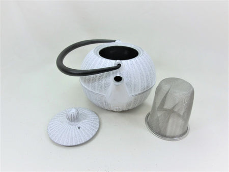 Tea supplies, Kyusu teapot, Yuzukiku, 0.4L White - Nambu ironware, Metalwork