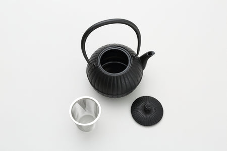 Tea supplies, Kyusu teapot, Yuzukiku, 0.4L Black - Nambu ironware, Metalwork
