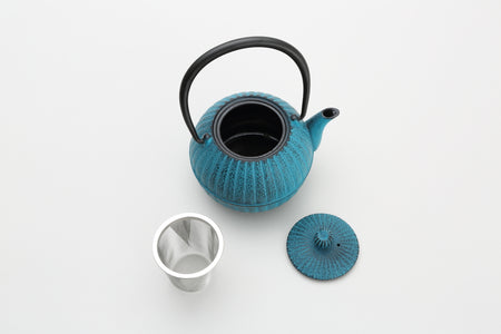 Tea supplies, Kyusu teapot, Yuzukiku, 0.4L Blue - Nambu ironware, Metalwork