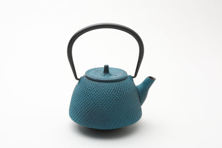 Tea supplies, Kyusu teapot, Nambu shape, Arare, 0.4L Blue - Nambu ironware, Metalwork