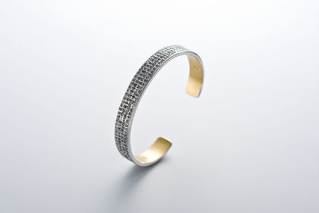 Jewelry, Heart Sutra bracelet, Kanji, Pure gold-plated, Pure silver, Medium - Kenichiro Izumi, Tokyo silverware, Metalwork