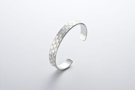 Jewelry, Checkered three-tiered bracelet, Medium - Kenichiro Izumi, Tokyo silverware, Metalwork