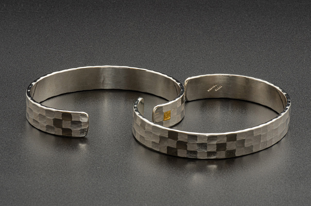 Jewelry, Checkered three-tiered bracelet Large - Kenichiro Izumi, Tokyo silverware, Metalwork