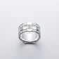 三段市松紋樣 純銀戒指