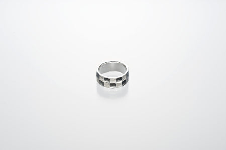 Jewelry, Checkered two-tiered ring - Kenichiro Izumi, Tokyo silverware, Metalwork