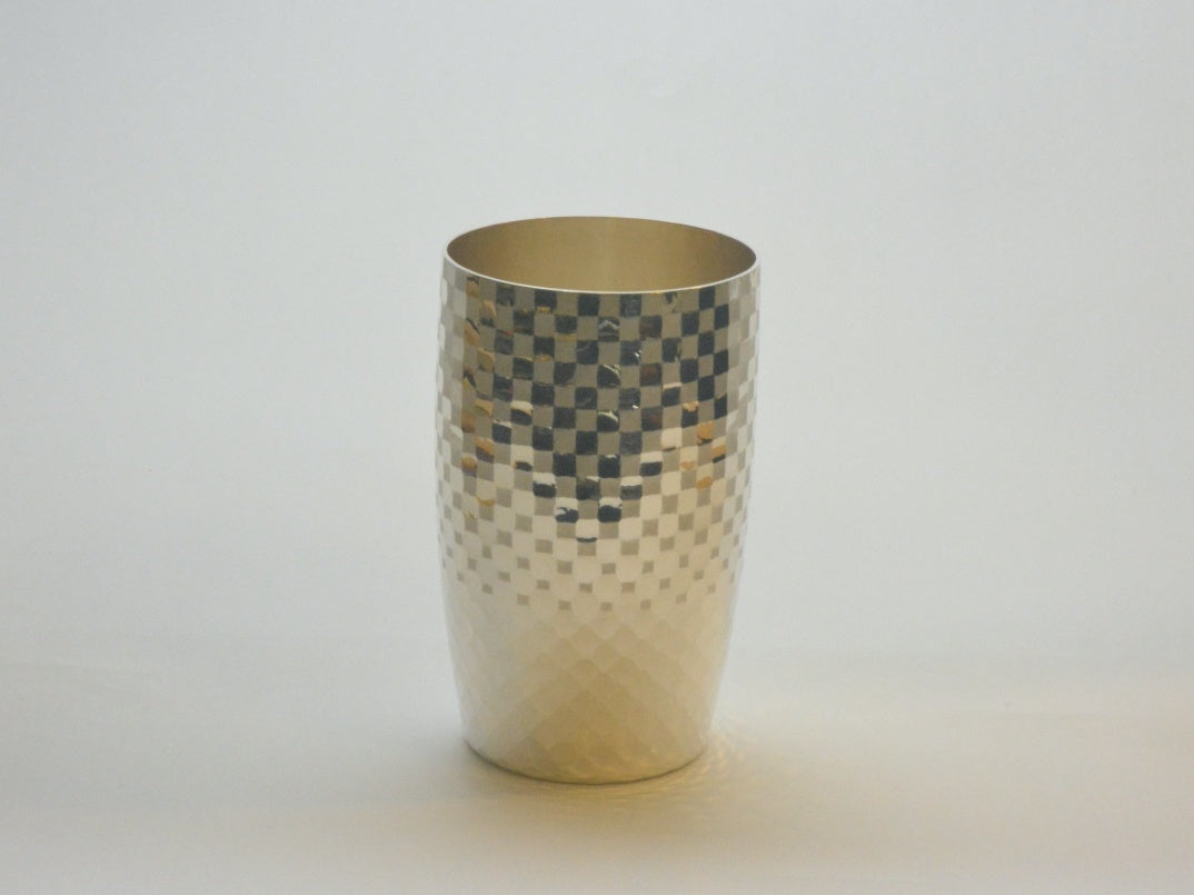 市松紋樣純銀材質杯子– Takumi Japan
