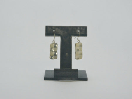 Jewelry, Checkered four-tiered Earrings - Kenichiro Izumi, Tokyo silverware, Metalwork
