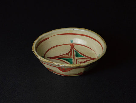 Tableware, Iron sand akae bowl, Round pattern - Shoji Hamada, Mashiko ware, Ceramics