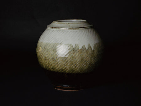 Flower vessel, Multiply glaze inlaid pot, Rope-pattern - Tatsuzo Shimakoa, Mashiko ware, Ceramics