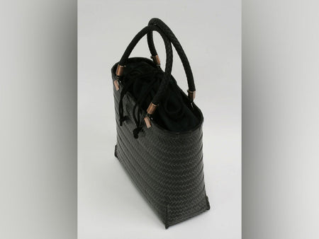 Fashion accessories, Ajiro-ｍesh woven bag, Black - Beppu bamboo crafts
