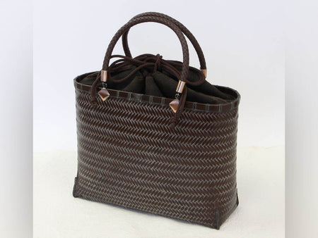Fashion accessories, Ajiro-ｍesh woven bag, Brown, Extra-large - Beppu bamboo crafts