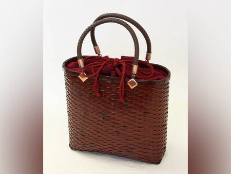 Fashion accessories, Yamaji-ｍesh woven bag, Red - Beppu bamboo crafts