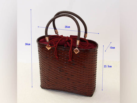 Fashion accessories, Yamaji-ｍesh woven bag, Red - Beppu bamboo crafts