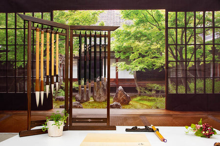Calligraphy tools, Fuji, White hair, Daruma type, No.5 - Kumano brush, Writing tools