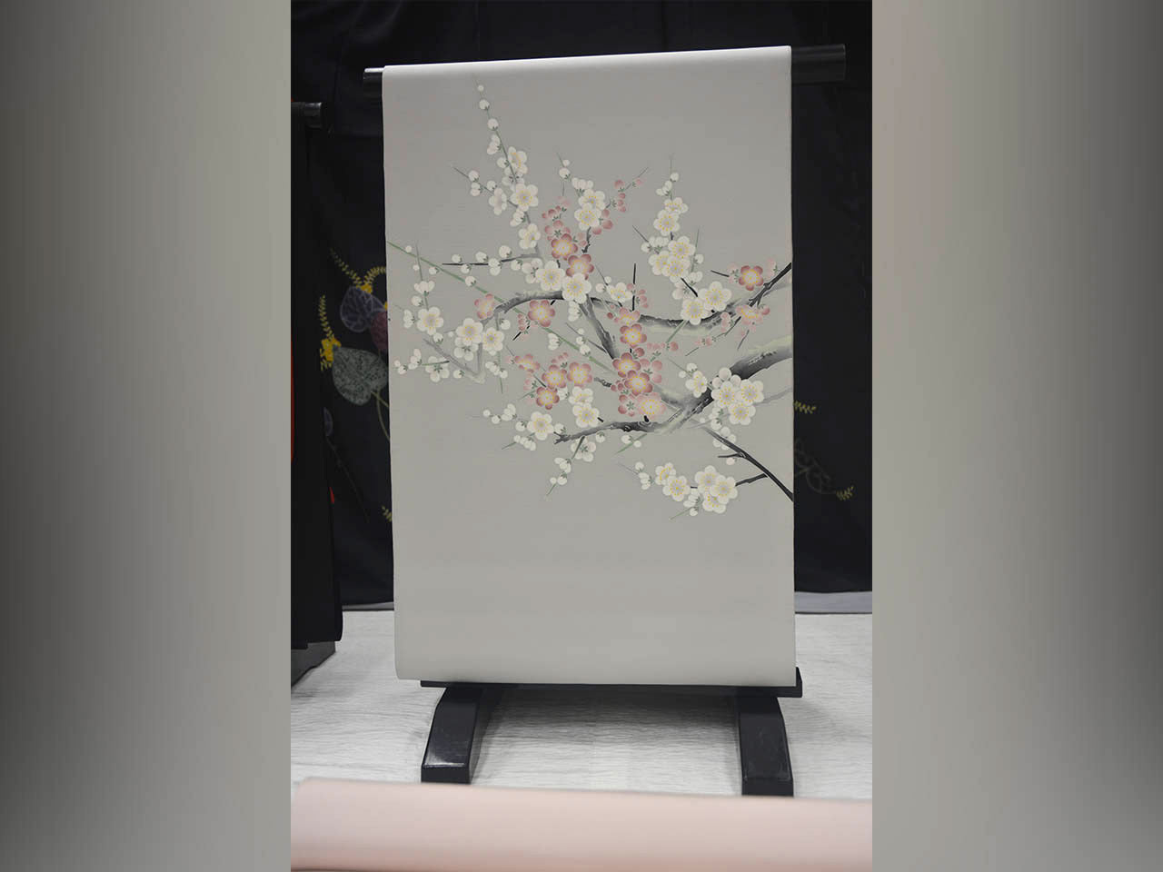 Cloth, Kimono sash belt cloth, Cherry blossom - Akira Konno, Tokyo yuzen dyeing