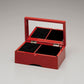 Box, Music box, Jewelry box, Rabbit on moon, Vermillion, 6.5 Square - Aizu lacquerware