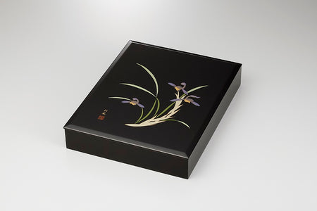 Box, Bunko-box, Hyacinth orchid, Black 11.0 - Aizu lacquerware