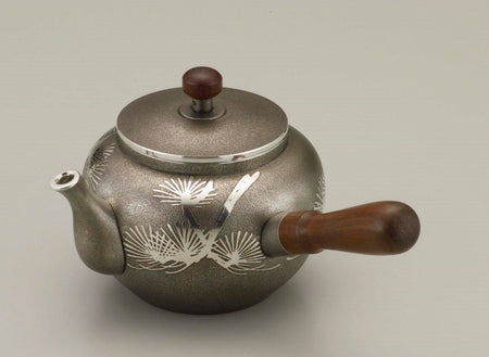 茶具 茶壺 燻 橫手 大阪浪華錫器 金屬工藝品
