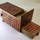 Box, Secret box, 10 tricks, Red checkered pattern with drawer, 6-sun size - Hakone wood mosaic, Wood crafts
