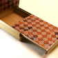 Box, Secret box, 10 tricks, Red checkered pattern with drawer, 6-sun size - Hakone wood mosaic, Wood crafts