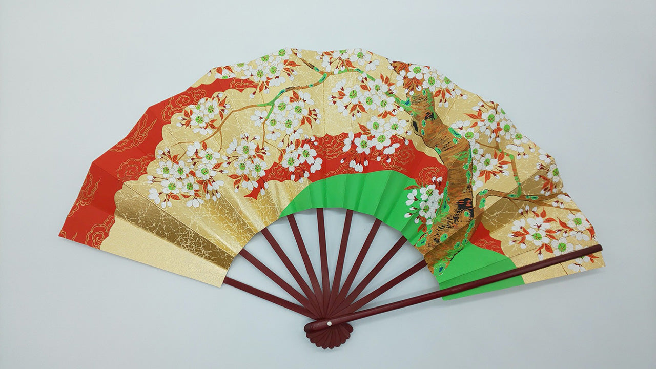 Ornament, Decorative fan set, Cherry blossom, 9-sun size - Kyoto folding fans