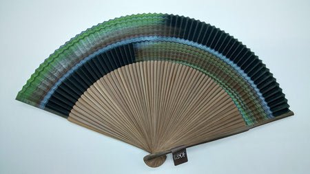 Japanese style accessories, Fan, 60 ribs, Short cloth, Kasumi, Black - Kyoto folding fans