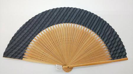 Japanese style accessories, Fan, 45 ribs, Short cloth, Ise katagami, Yoroke-storipe pattern - Kyoto folding fans