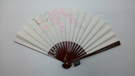 Japanese style accessories, Fan, 35 ribs, Cherry blossom - Kyoto folding fans