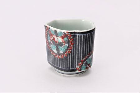 Drinking vessel, Large sake cup, Ink black Sumi-hajiki, Three fruits - Imaizumi Imaemon XIV, Arita ware, Ceramics