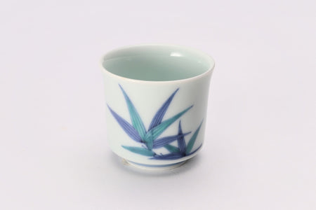 Drinking vessel, Large sake cup, Fukizumi Sumi-hajiki, Bamboo leaf - Imaemon-Kiln, Arita ware, Ceramics