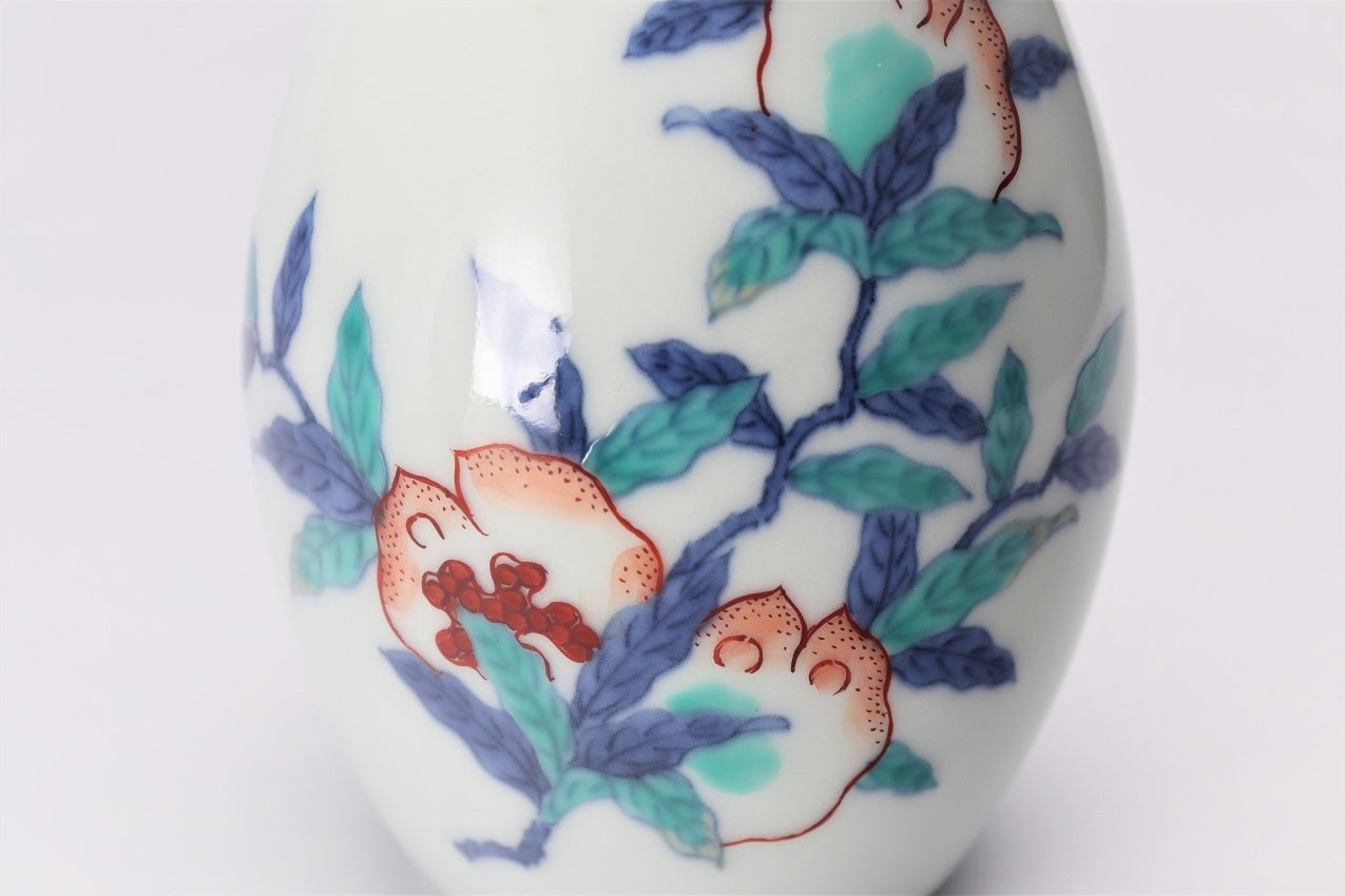 Flower vessel, Vase, Pomegranate - Imaemon-kiln, Arita ware, Ceramics