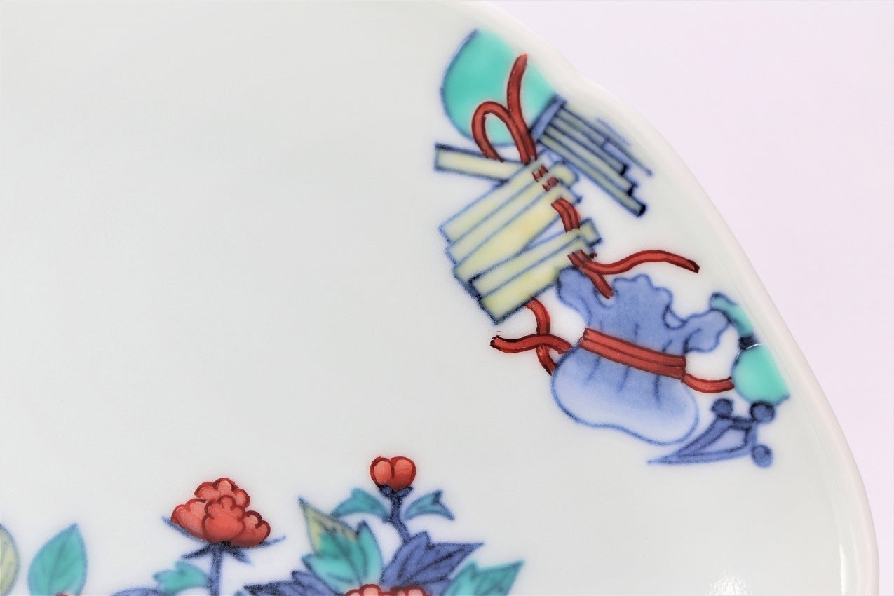 Ornament, Decorative plate, Flowers in a round - Imaemon-kiln, Arita ware, Ceramics
