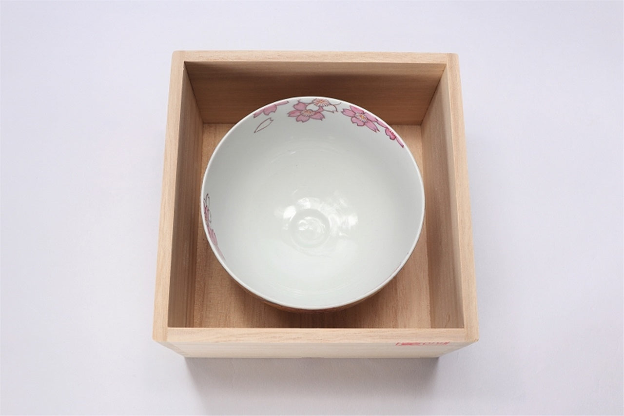 Tea ceremony utensils, Matcha tea bowl with wooden box, Gold painting, Cherry blossom - Kinryu-kiln, Tendo Eguchi, Arita ware, Ceramics