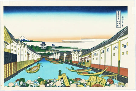 Ukiyoe, Thirty-six Views of Mount Fuji, Nihonbashi bridge in Edo - Hokusai Katsushika, Edo woodblock print