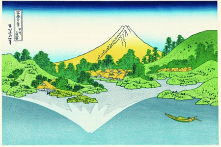 Ukiyoe, Thirty-six Views of Mount Fuji, Mt. Fuji reflects in Lake Kawaguchi - Hokusai Katsushika, Edo woodblock print