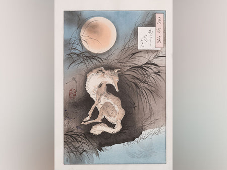 浮世绘 月百姿 武藏野之月 月冈芳年 江户木版画