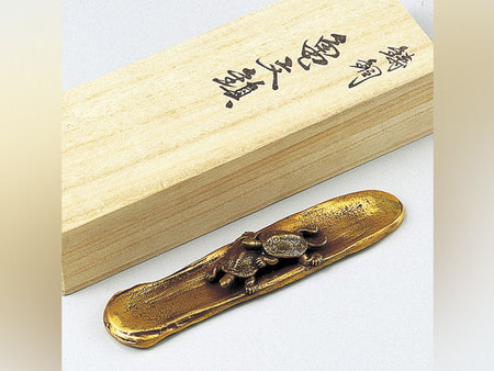 文具 「文鎮 夫婦亀」 須賀月真 高岡銅器 金工品