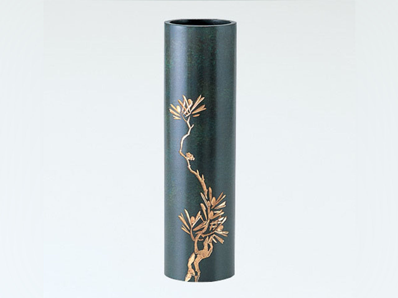Flower vessel, Vase, Cylindrical column, Pine - Takaoka copperware, Metalwork