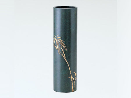 Flower vessel, Vase, Cylindrical column, Bamboo - Takaoka copperware, Metalwork