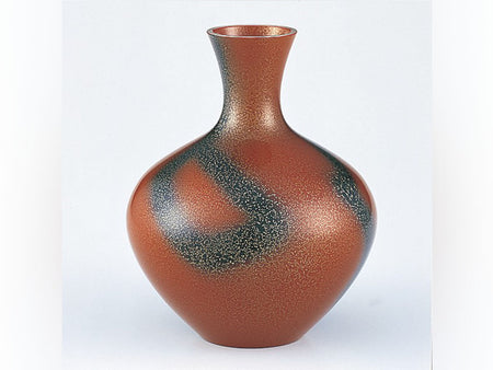 銅制花瓶 福壽形 紅色