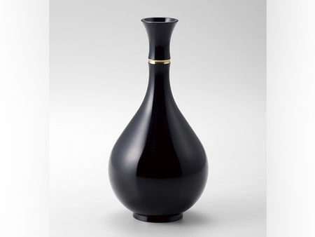 銅制花瓶 寶玉形 黑色