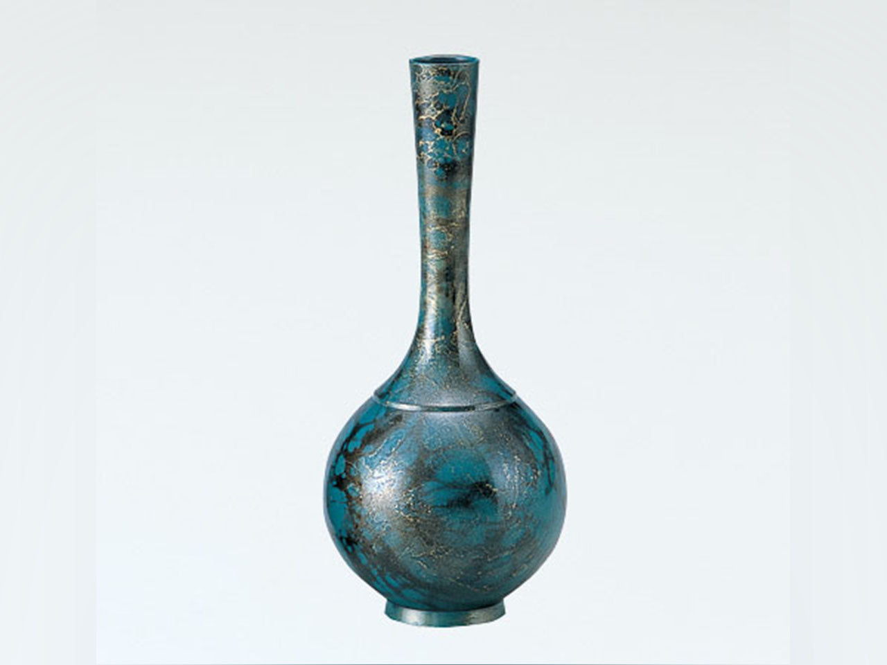 Flower vessel, Vase, Jewel shape, Small, Green - Takaoka copperware, Metalwork