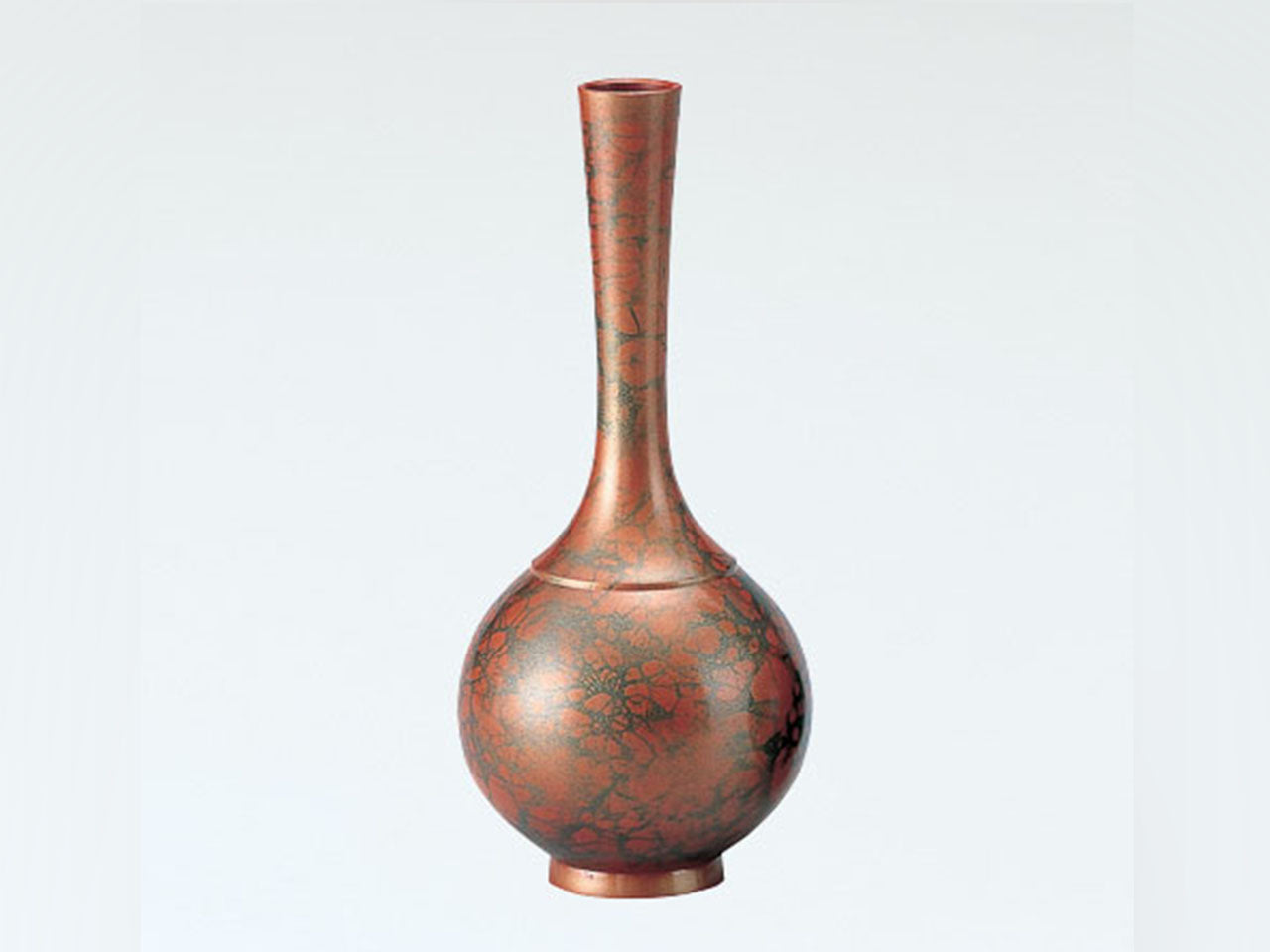 花器 花瓶 宝玉形 小 红色 高冈铜器 金属工艺品