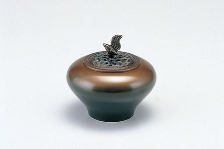 Ornament, Incense burner, Bird, Nabecho color - Yoshihide Nousaku, Takaoka copperware, Metalwork