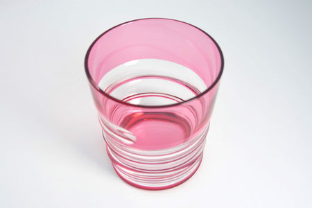 Drinking vessel, Old-fashioned glass, Hand-polished, Spiral, Red - Hidetaka Shimizu, Edo kiriko cut glass